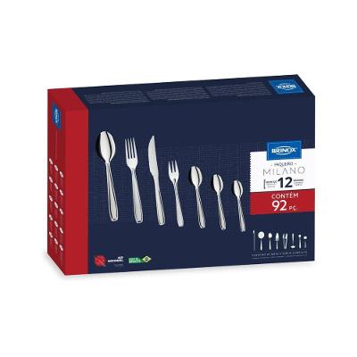 Faqueiro Brinox Milano 92 Peças Aço Inoxidável Aço Inox