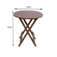 Kit 4 Mesas Redondas Dobráveis Em Madeira Maciça 70X70 Imbuia Ideal Para Bares E Restaurantes - 2