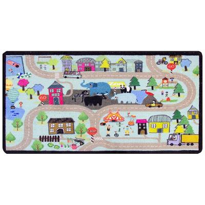 Tapete Infantil Mini Cidade 110x57cm - Uzoo Tapete Infantil Nylon 0.57x110cm Mini Cidade D21 022-03