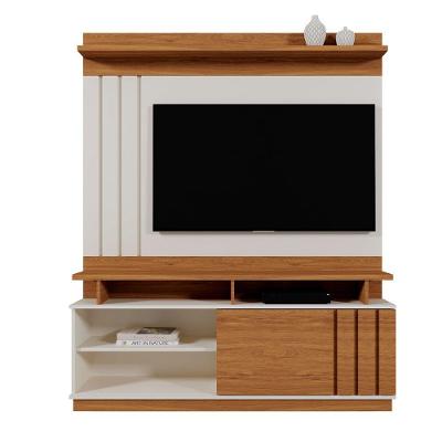 Home Rack Painel Goias Sala Para Tv De 55 Polegadas Off White Com Amendoa