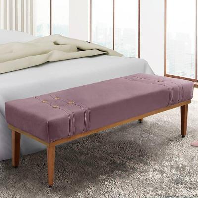 Recamier 0,90m Com Base De Madeira Maciça Em Tecido Veludo Gênova - Lucadi Uva