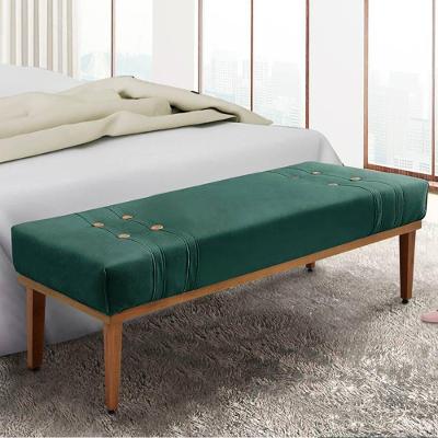 Recamier 1,95m Com Base De Madeira Maciça Em Tecido Veludo Gênova - Lucadi Verde