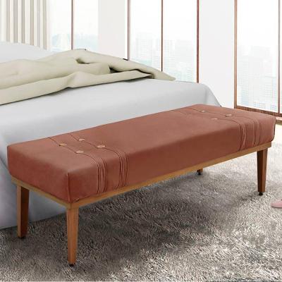 Recamier 0,90m Com Base De Madeira Maciça Em Tecido Veludo Gênova - Lucadi Cobre