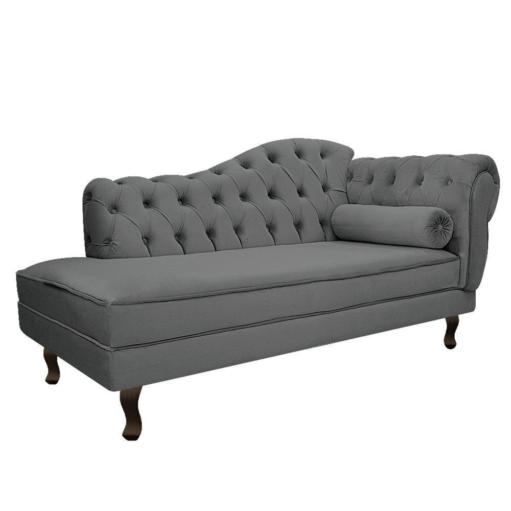 Kit Diva Recamier Diana 130cm Lado Esquerdo e 02 Poltronas Julia Corano Cinza - 6