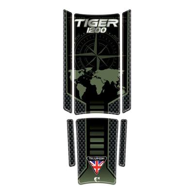 Protetor Tanque 3d Adesivo Resinado Triumph Tiger 1200 Verde Cor Verde