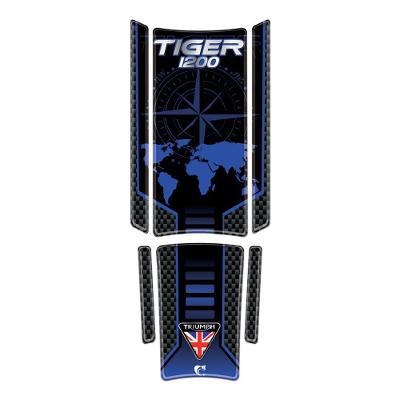 Protetor Tanque 3d Adesivo Resinado Triumph Tiger 1200 Azul Cor Azul