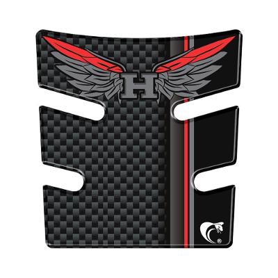 Protetor Tankpad Adesivo Resinado Honda Bros 160 25/26 Carbono Preto Cor Carbono Vermelho