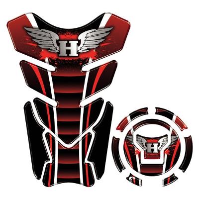 Kit Protetor Tanque Adesivo Moto Honda Asa Acima 2018 Vermelho Vermelho