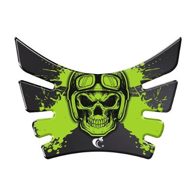 Protetor De Tanque Adesivo Moto Bros 160 Nsx Falcon Xre 190 Lander Crosser Caveira Verde