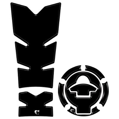 Kit Protetor De Tanque E Bocal Resinado 3d Yamaha Fazer Fz25 2025-2026 Preto Liso Preto
