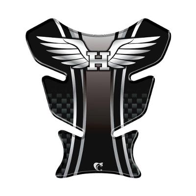 Adesivo Protetor De Tanque Moto Honda Asa Preto Preto