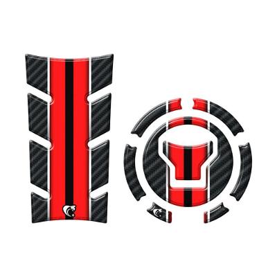 Kit Adesivo Protetor Tanque E Bocal Moto Honda Cg Titan 160 Ano 2025 Carbono Vermelho Vermelho