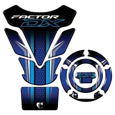 Kit Protetor De Tanque + Bocal Resinado Yamaha Factor Dx 2025-2026 Azul Azul