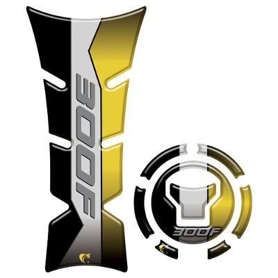 Kit Adesivo Protetor De Tanque Moto Honda Cb Twister 300f 2025 - Cinza E Dourado Cinza Preto