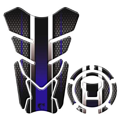 Adesivo Resinado Protetor Tanque E Bocal Moto Honda Acima 2018 Carbono Azul Azul