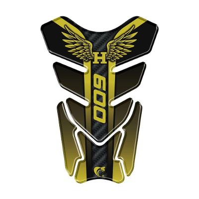 Adesivo Resinado 3d Protetor Tanque Compativel Moto Cb 600 Amarelo Preto