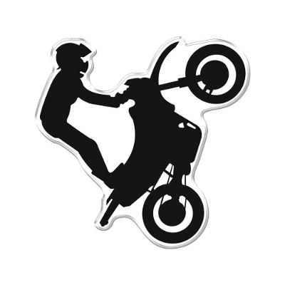 Adesivo Decorativo Em Relevo Fácil Aplicação Empinando Moto Preto