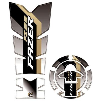 Kit Protetor De Tanque E Bocal Resinado 3d Yamaha Fazer Fz25 2025-2026 Preto Preto