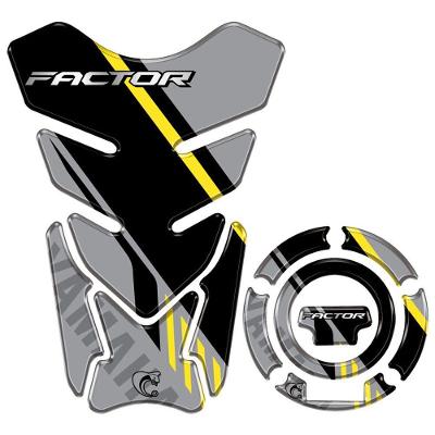 Kit Adesivo Protetor Tanque Bocal 3d Yamaha Factor 2025-26 Preto Preto