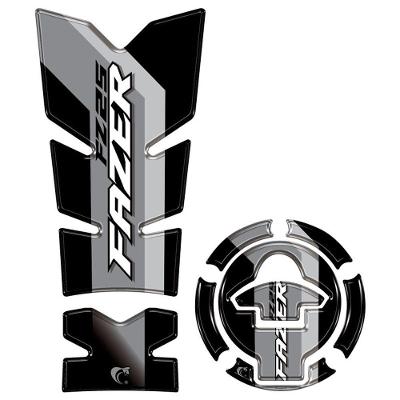 Kit Protetor De Tanque E Bocal Resinado 3d Yamaha Fazer Fz25 2025-2026 Preto