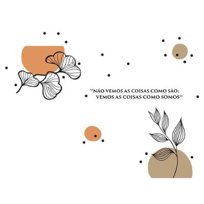 Adesivo Parede Boho Floral Minimalista Frase Vemos 2x1,5m Colorido