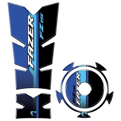 Adesivo Protetor Tanque E Bocal Resinado Yamaha Fz15 2025-2026 Azul Preto