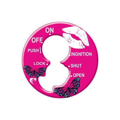 Adesivo Resinado Ignição Honda Biz 125 - 2009 A 2016 - Borboleta Rosa Rosa