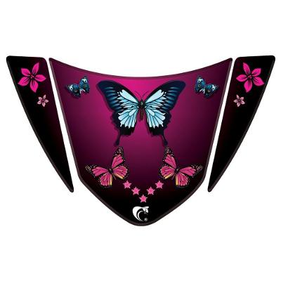 Adesivo Protetor De Rabeta Honda Cg Titan 125 (2008 A 2010) Borboleta Rosa