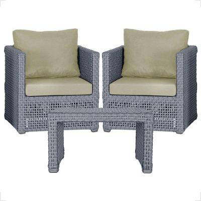 Mesa E 2 Poltronas Madri Corda Náutica Estofado 7 Trama Prata