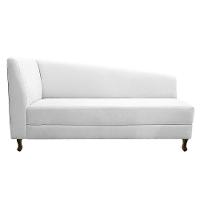 Kit Diva Recamier Heitor 140cm Lado Esquerdo e 02 Poltronas Luiza Suede Branco