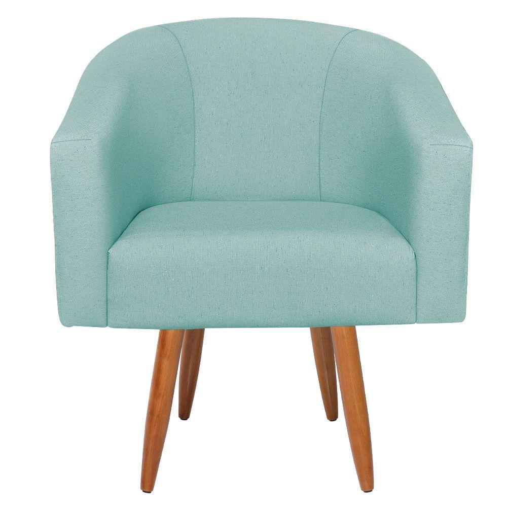 Kit Diva Recamier Heitor 140cm Lado Esquerdo e 02 Poltronas Luiza Suede Azul tiffany - 6