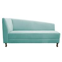 Kit Diva Recamier Heitor 140cm Lado Esquerdo e 02 Poltronas Luiza Suede Azul tiffany - 7