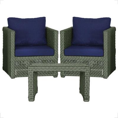 Mesa E 2 Poltronas Madri Corda Náutica Estofado 10 Trama Verde