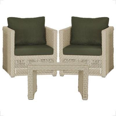 Mesa E 2 Poltronas Madri Corda Náutica Estofado 13 Trama Rami