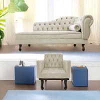 Kit Diva Recamier Diana 140cm Lado Esquerdo e 01 Poltrona Classic Linho Cinza Escuro - 2