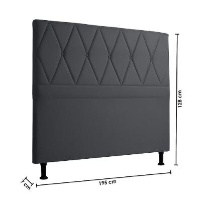Cabeceira Realeza 195cm Velveteen Marrom- Star Confort Velveteen Grafite