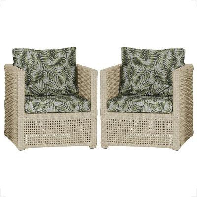 2 Poltronas Madri Alumínio Corda Náutica Estofado 5 Trama Rami