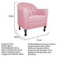 Kit Diva Recamier Diana 140cm Lado Direito e 02 Poltronas Julia Suede Rosa Bebê - 2