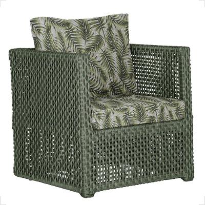 1 Poltrona Madri Alumínio Corda Náutica Estofado 5 Trama Verde