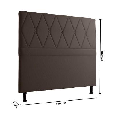 Cabeceira Realeza 140cm Velveteen Rato - Star Confort Velveteen Marrom