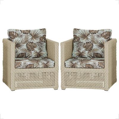 2 Poltronas Madri Alumínio Corda Náutica Estofado 6 Trama Rami