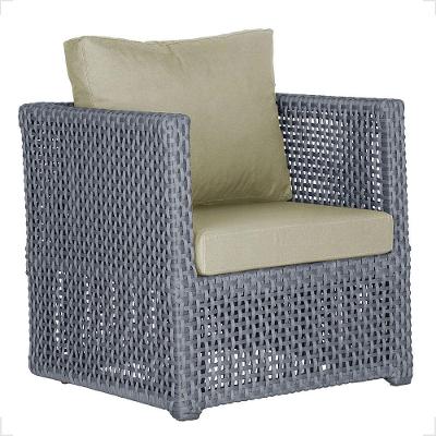 1 Poltrona Madri Alumínio Corda Náutica Estofado 7 Trama Prata