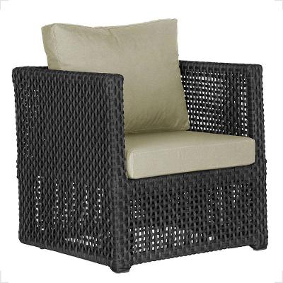 1 Poltrona Madri Alumínio Corda Náutica Estofado 7 Trama Preto