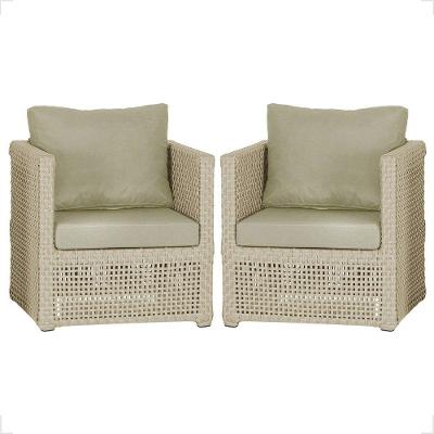 2 Poltronas Madri Alumínio Corda Náutica Estofado 7 Trama Rami