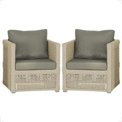 2 Poltronas Madri Alumínio Corda Náutica Estofado 8 Trama Rami