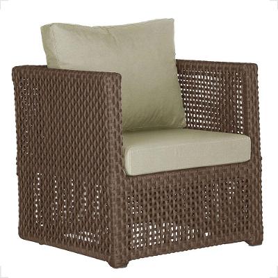 1 Poltrona Madri Alumínio Corda Náutica Estofado 7 Trama Marrom