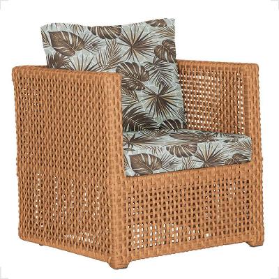 1 Poltrona Madri Alumínio Corda Náutica Estofado 6 Trama Terra Cota