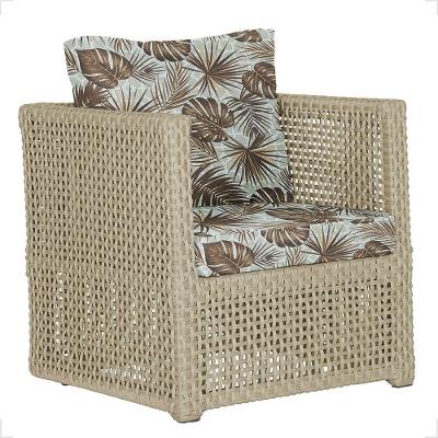 1 Poltrona Madri Alumínio Corda Náutica Estofado 6 Trama Rami