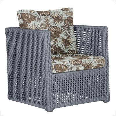 1 Poltrona Madri Alumínio Corda Náutica Estofado 6 Trama Prata