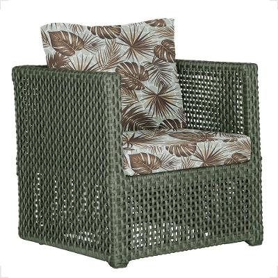 1 Poltrona Madri Alumínio Corda Náutica Estofado 6 Trama Verde